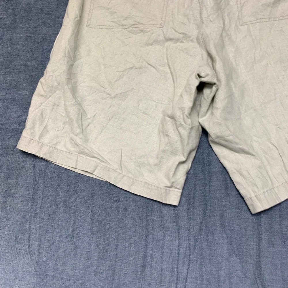 Dockers Premium Board Shorts Mens 36 Beige Drawstring Flat Front Relaxed Fit
